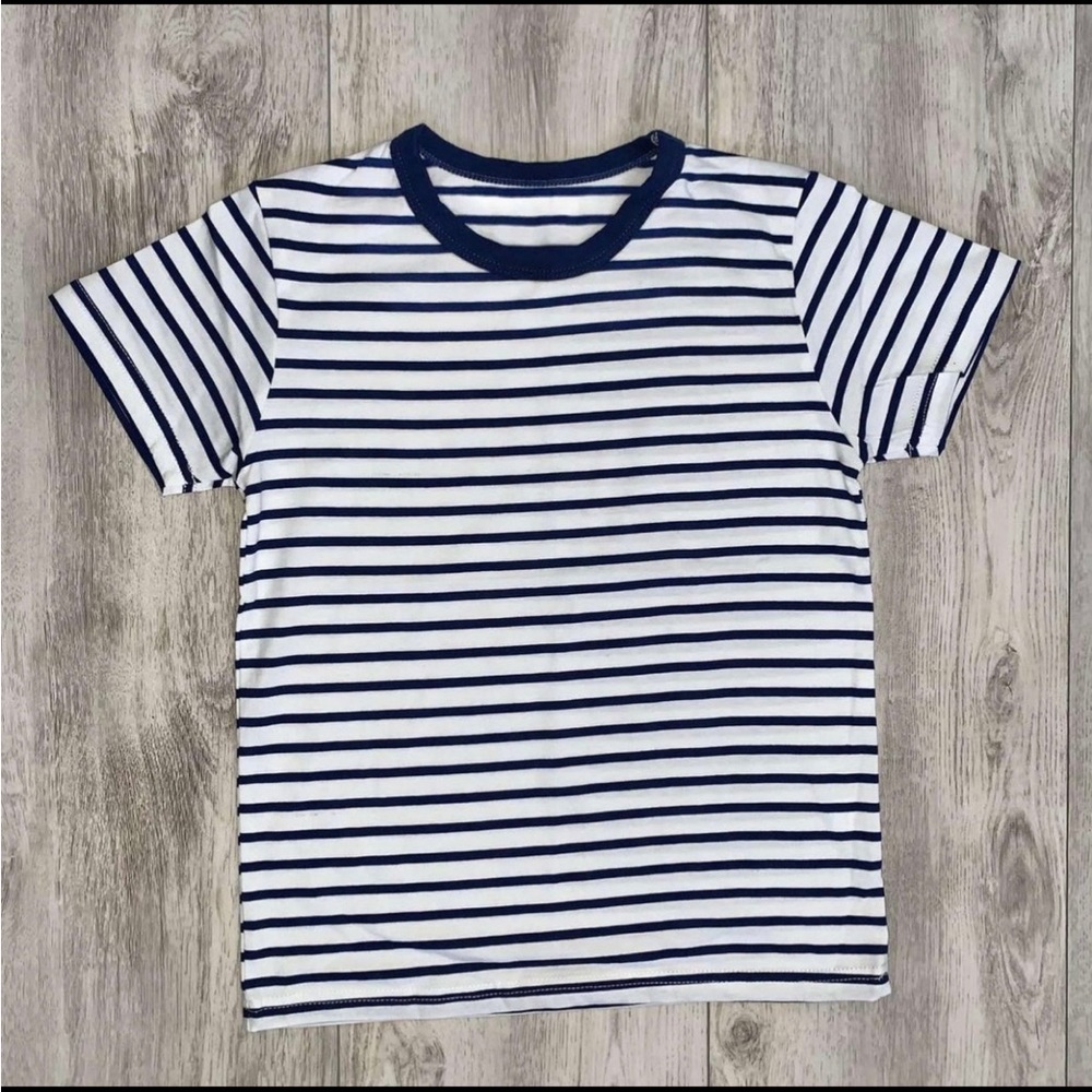 TODDLER BOYS NAVY BLUE STRIPED TEE SIZE 5T